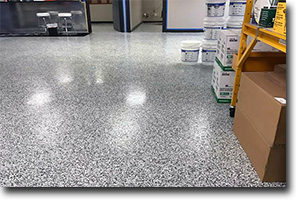 Retail shop floor with new coating
